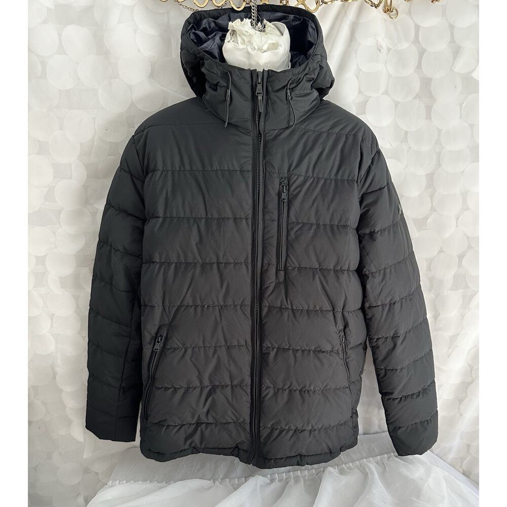 Michael Kors Mens Large Black Premium DOWN Puffer Jacket Hooded Packable